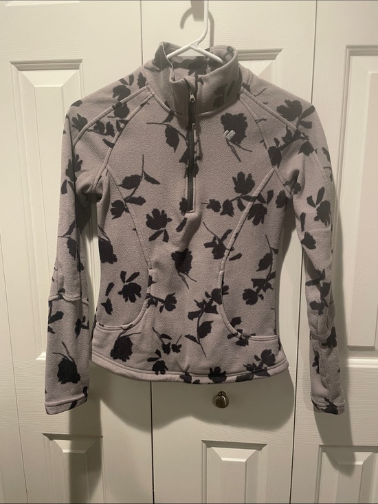 Obermeyer Tops - Obermeyer Floral Fleece Pullover Quarter Zip Gray Black XS